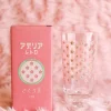 Aderia - Retro Glass Tumbler with Stem - Sakuragusa Pink Flowers | Kids Kids & Babies