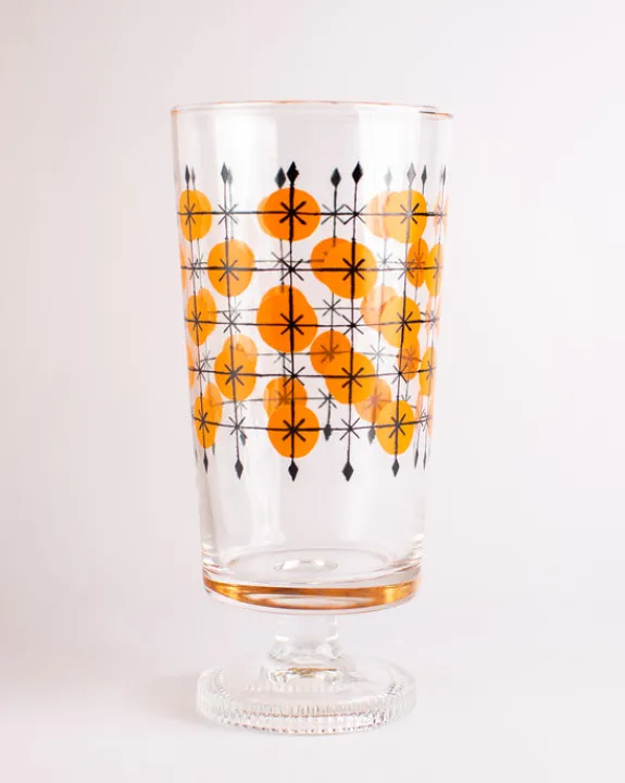 Aderia - Retro Glass Tumbler with Stem - Fence Lattice | Kids Kids & Babies | Mugs & Glasses