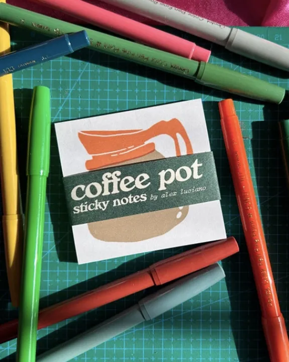 Alex Luciano - Coffee Pot Sticky Note Pad | Stickers, Stationery & Scrapbooking