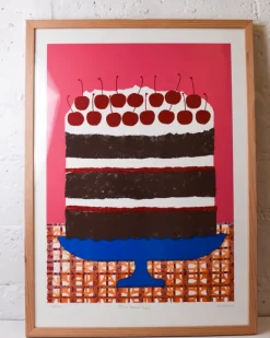 Alice Oehr - FRAMED Silkscreen Cake Print - Black Forest Cake *PICK-UP ONLY* | Art & Prints
