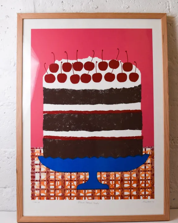 Alice Oehr - FRAMED Silkscreen Cake Print - Black Forest Cake *PICK-UP ONLY* | Art & Prints