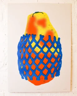 Alice Oehr - Wrapped Papaya Riso Print - A2 | Art & Prints