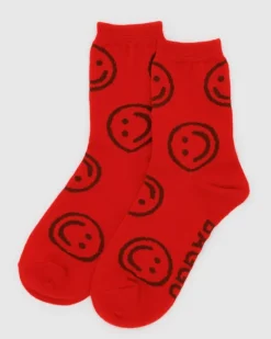 Baggu - Crew Sock - Red Happy | Socks