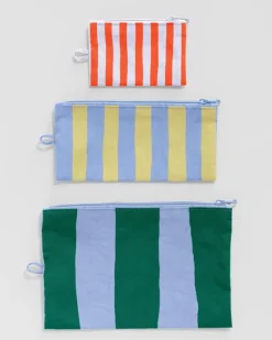 Baggu - Flat Pouch Set - Painted Stripe | Bathroom