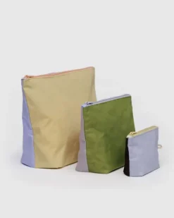 Baggu - Go Pouch Set - Pastels Colourblock | Travel | Bags