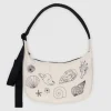 Baggu - Medium Nylon Crescent Bag - Embroidered Shells | Keyrings & Bag Charms | Bags