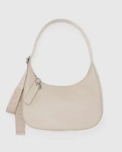 Baggu - Medium Recycled Leather Crescent Bag - Stone | Bags