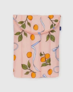Baggu - Puffy Laptop Sleeve - 13/14 inch - Apricots & Ribbons | Cases & Pouches