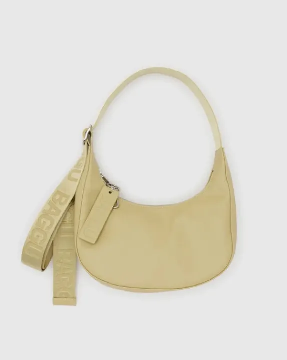 Baggu - Small Recycled Leather Crescent Bag - Straw | Keyrings & Bag Charms | Bags