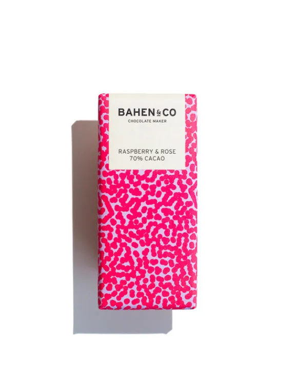 Bahen u0026 Co Bahen & Co - Raspberry & Rose 70% Cacao- 75g | Food