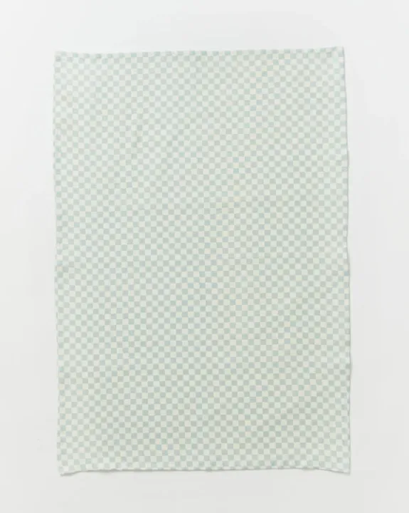 Bonnie and Neil - Tea Towel Tiny Checkers Powder Blue | Tableware