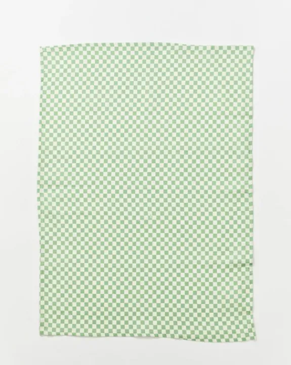 Bonnie and Neil - Tea Towel Tiny Checkers Sage | Tableware