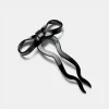 Chunks - Bow Hairpin in Black - Small | Hair Accessories