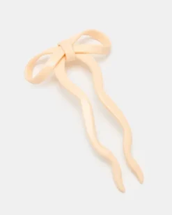 Chunks - Bow Hairpin in Cream - Large | Hair Accessories