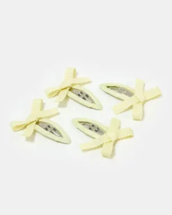 Chunks - Bow Snap Clips in Butter | Hair Accessories