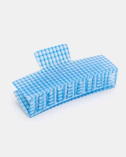 Chunks - Jumbo Box Claw - Blue Lattice | Hair Accessories