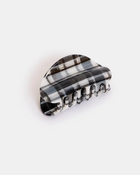 Chunks - Juno Claw - Black + White Plaid | Hair Accessories