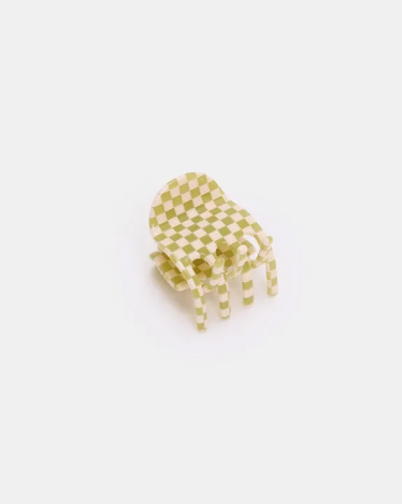 Chunks - Midi Ursa Claw - Olive Check | Hair Accessories
