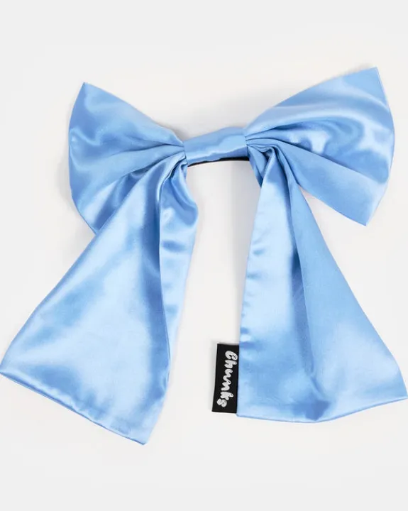 Chunks - Silk Bow Barrette in Blue | Hair Accessories