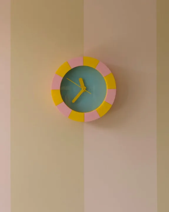 Daniel - Emma Daniel + Emma - Stripe Clock - Pink/Yellow | Fun Things For The Kitchen | Vases