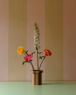 Daniel - Emma Daniel + Emma - Stripe Vase - Chocolate/Latte | Fun Things For The Kitchen | Vases