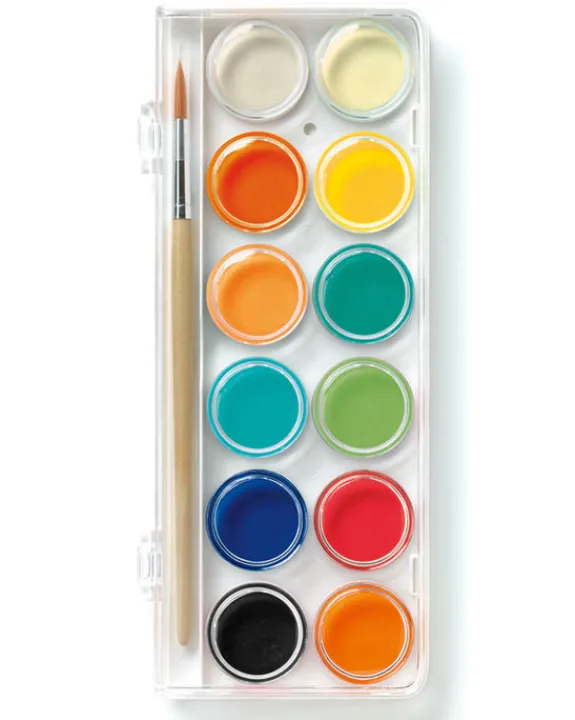 Djeco - 12 Colour Gouache Paint Palette | Kids Kids Craft & Activities