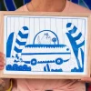 Graphic Nugget - Blue Rat in a Car Riso Print - A4 (framed) | Art & Prints | Home Decor