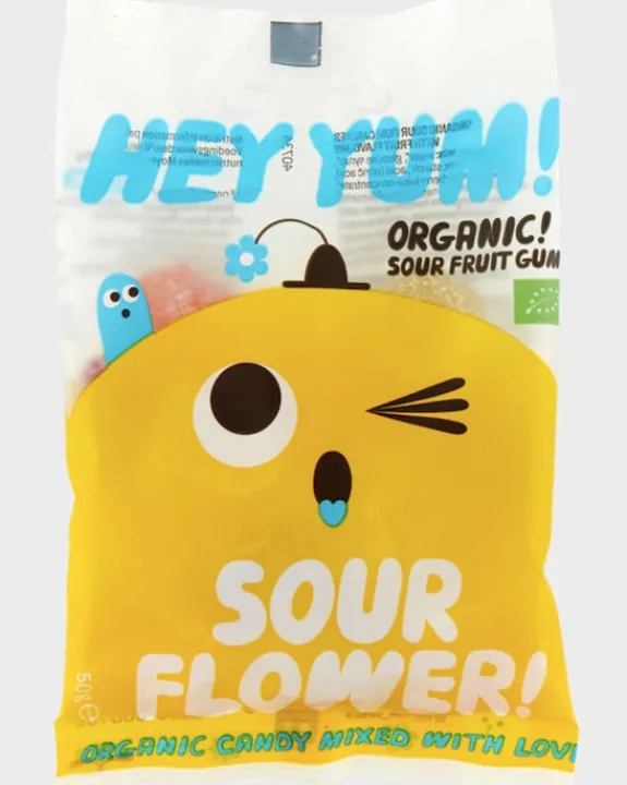 HEY YUM! Sour Flower - Organic Sour Fruit Gummies - 50g | Food