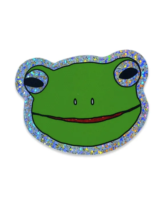 Jenny Lemons - Sticker - Glitter Green Froggy Face | Kids Kids Craft & Activities | Stickers, Stationery & Scrapbooking