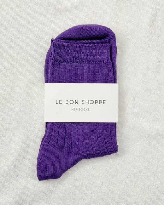 Le Bon Shoppe - Her Socks - Eggplant | Socks | Accessories & Clothing