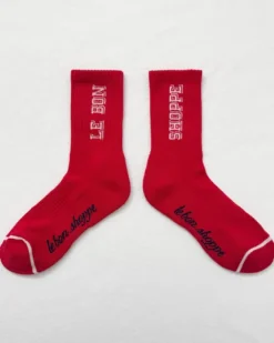 Le Bon Shoppe - Preppy Socks - Red / Cream | Socks