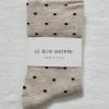 Le Bon Shoppe - Sneaker Socks - Polka Dot - Oatmeal / Black | Socks