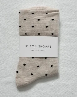 Le Bon Shoppe - Sneaker Socks - Polka Dot - Oatmeal / Black | Socks