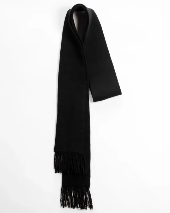 Lemme - Fringed Scarf - Nero | Scarves | Accessories & Clothing