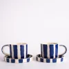 Magazin Minori - Espresso Stripes - Mare Blue (Set of 2 Espresso Cups & Saucers) | Mugs & Glasses