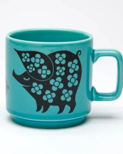 Magpie x Hornsea Mug - Piggie Family Teal | Mugs & Glasses
