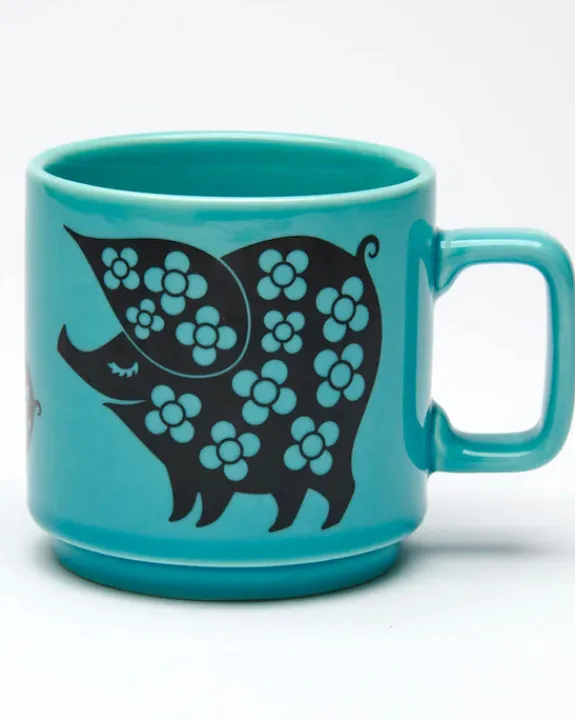 Magpie x Hornsea Mug - Piggie Family Teal | Mugs & Glasses