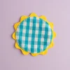 Mardi Powell - Coaster - Aqua and Yellow Ricrac | Tableware | Home Decor