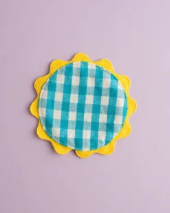 Mardi Powell - Coaster - Aqua and Yellow Ricrac | Tableware | Home Decor