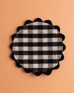 Mardi Powell - Coaster - Black/White and Black Ricrac | Tableware | Home Decor