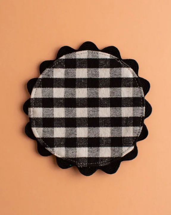 Mardi Powell - Coaster - Black/White and Black Ricrac | Tableware | Home Decor