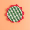 Mardi Powell - Coaster - Green and Pink Ricrac | Tableware | Home Decor