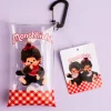 Sekiguchi Monchhichi - Girl - Brown Clear Clip Pouch | Keyrings & Bag Charms