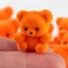 Pinky's Melbourne Orange Miniature Flocked Teddies | Objects