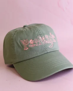 Pinky's Cap - Pink on Green | Hats, Caps & Beanies