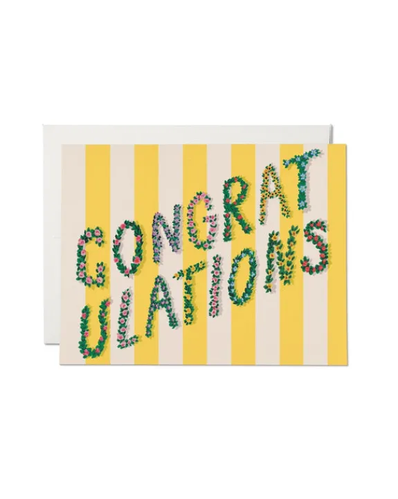 red cap cards - Yellow Stripes Congratulations Greeting Card | Congratulations Cards | Cards