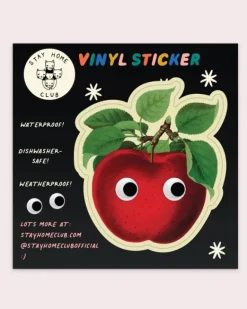 Stay Home Club - Googly Apple Vinyl Sticker | Stickers, Stationery & Scrapbooking