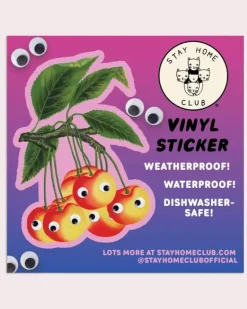 Stay Home Club - Googly Cherries Vinyl Sticker | Stickers, Stationery & Scrapbooking