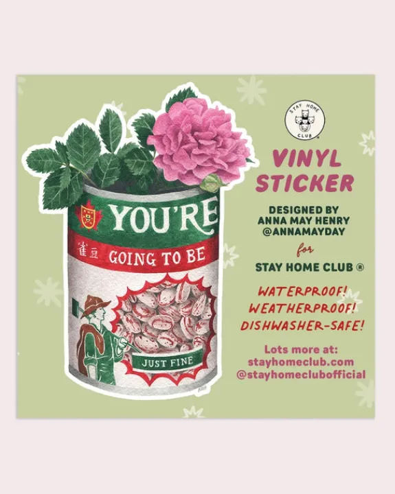 Stay Home Club - Just Fine Vinyl Sticker | Stickers, Stationery & Scrapbooking