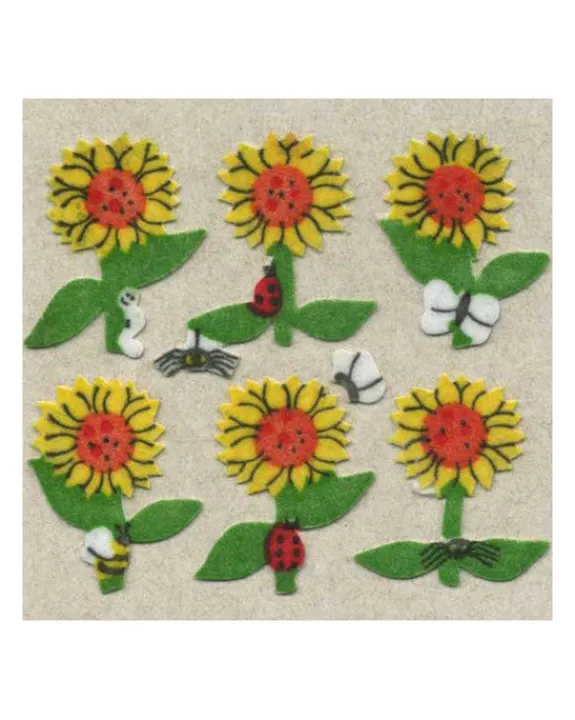 Sticker Magic Stickermagic - Tear-off Furry Stickers Square - Sunflowers | Kids Kids Craft & Activities | Stickers, Stationery & Scrapbooking
